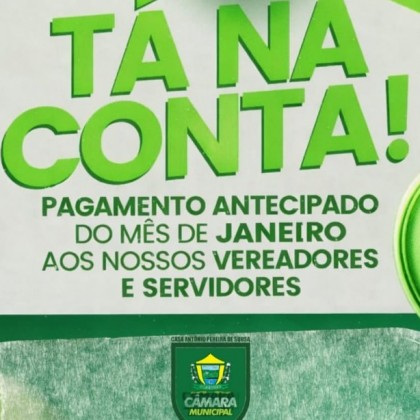 C�mara de Condado realiza pagamento antecipado do sal�rio do m�s de Janeiro dos seus servidores