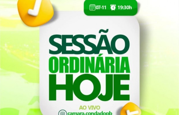 Mais uma sesso ordinria da cmara de Condado-PB ser realizada nesta sexta-feira (7)