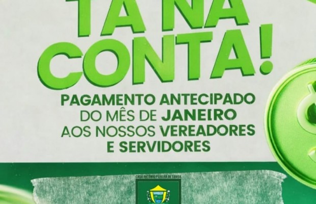C�mara de Condado realiza pagamento antecipado do sal�rio do m�s de Janeiro dos seus servidores
