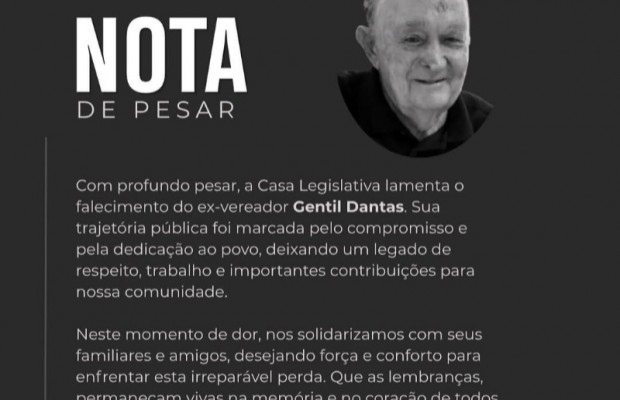 C�mara de Condado-PB lamenta falecimento do ex-vereador Gentil Dantas Leite e decreta luto oficial de tr�s dias