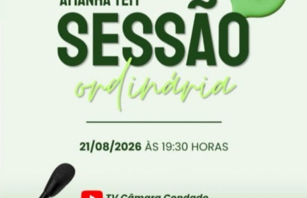 Sess�o Ordin�ria da c�mara de Condado ser� realizada nesta sexta-feira (21)