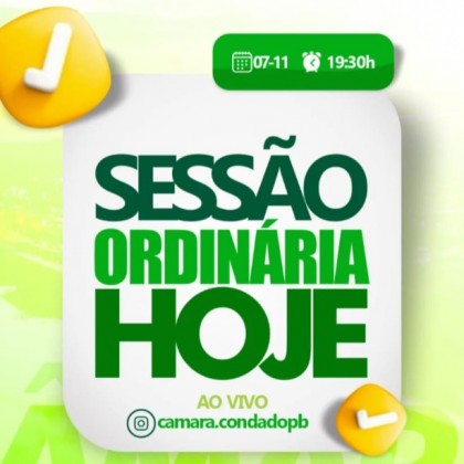 Mais uma sesso ordinria da cmara de Condado-PB ser realizada nesta sexta-feira (7)