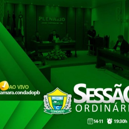 Cmara de Condado-PB realiza nesta sexta-feira (14) mais uma sesso ordinria