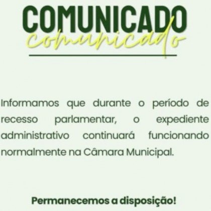 C�mara de Condado informa sobre seu funcionamento durante o per�odo de recesso parlamentar de meio do ano